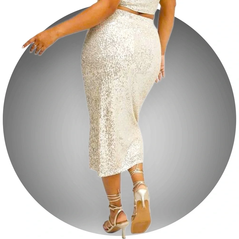 BOGO NWOT Torrid Sequin Maxi Skirt - Picture 2 of 5